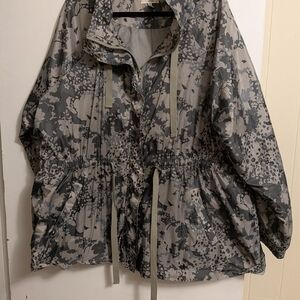 Maurices Gray Floral Utility Anorak Jacket